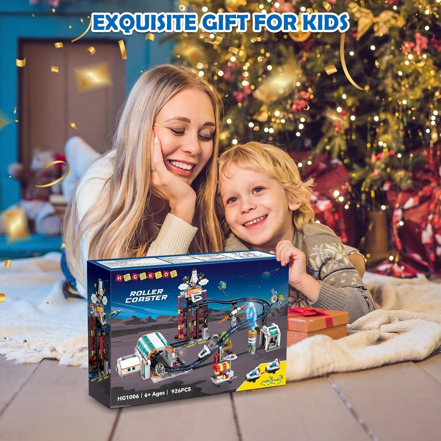 Space Roller Coaster Building Toy - 926PCS Coaster Building Set Features Lift Platform, Satellites, Rocket Buildable Space Rollercoaster Adventure Park for Adults Kids Girl Boy Ages 8+