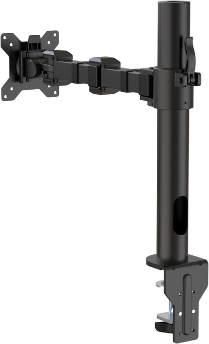 Single Computer Monitor Stand with Tilt and Rotation, Height Adjustable VESA Desk Arm Mount, Steel, 30 Inches, Black