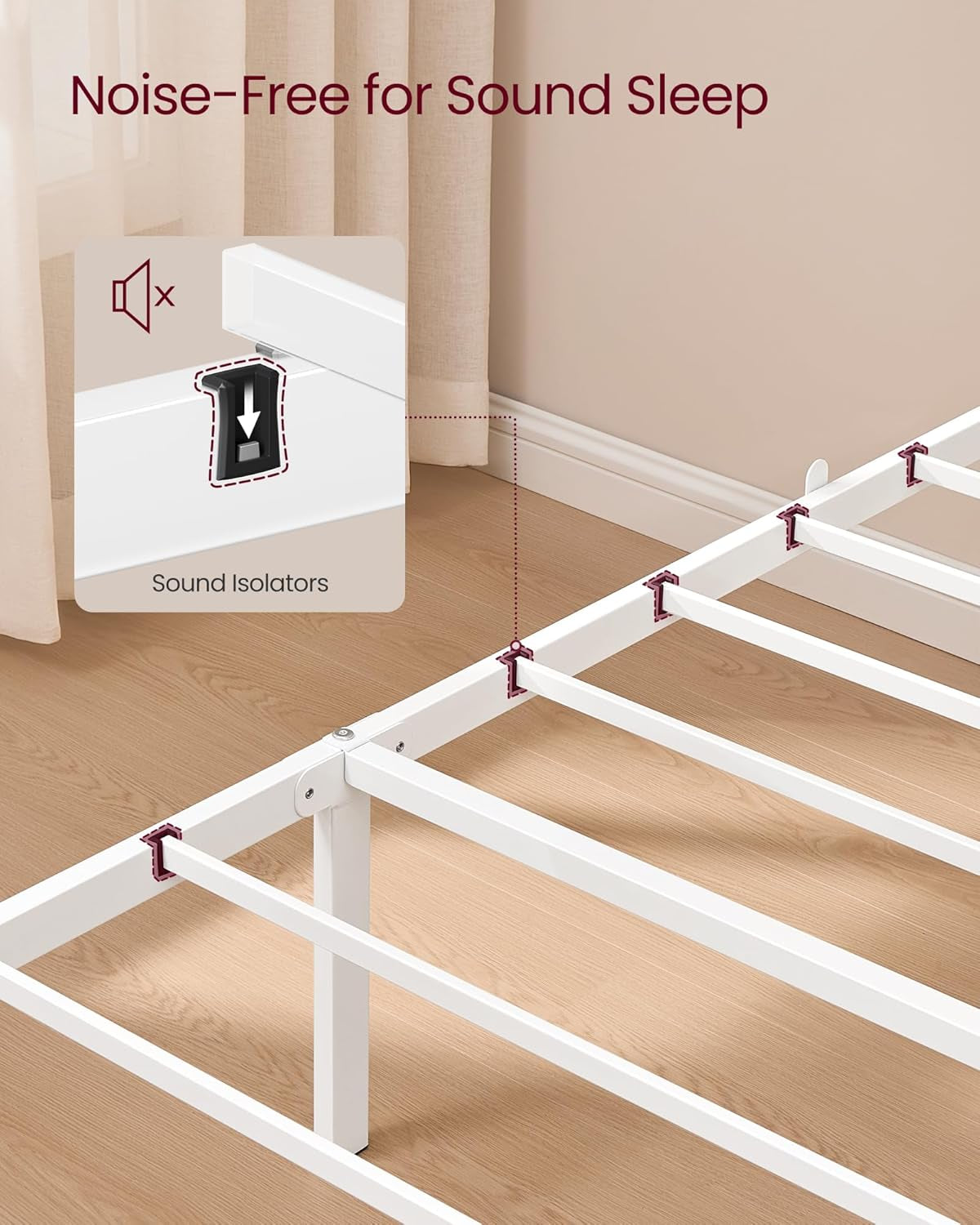 Twin Bed Frame with Upholstered Headboard, Metal Bed Frame Twin Size with Footboard, 550 Lb Weight Capacity, Steel Slats, Easy Assembly, No Box Spring Needed, Cappuccino Beige URMB983W01V1