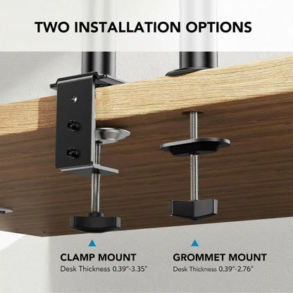 Adjustable Monitor Stand, Single Arm Desk Mount for 32 Inch Screen and 17 Inch Laptop, Heavy Duty Ergonomic Bracket Holds 22Lbs