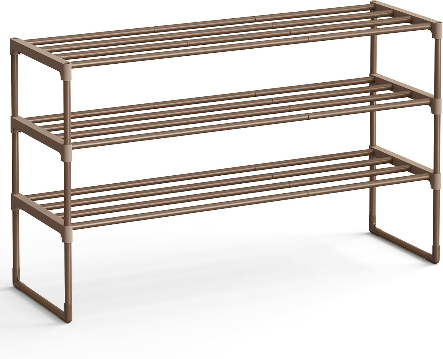 Shoe Rack, 3-Tier Shoe Organizer, Metal Storage Shelf, Upright or Upside Down, for 16-20 Pairs, Stackable, for Entryway, 11.8 X 36.2 X 21.7 Inches, Black ULSA303B02