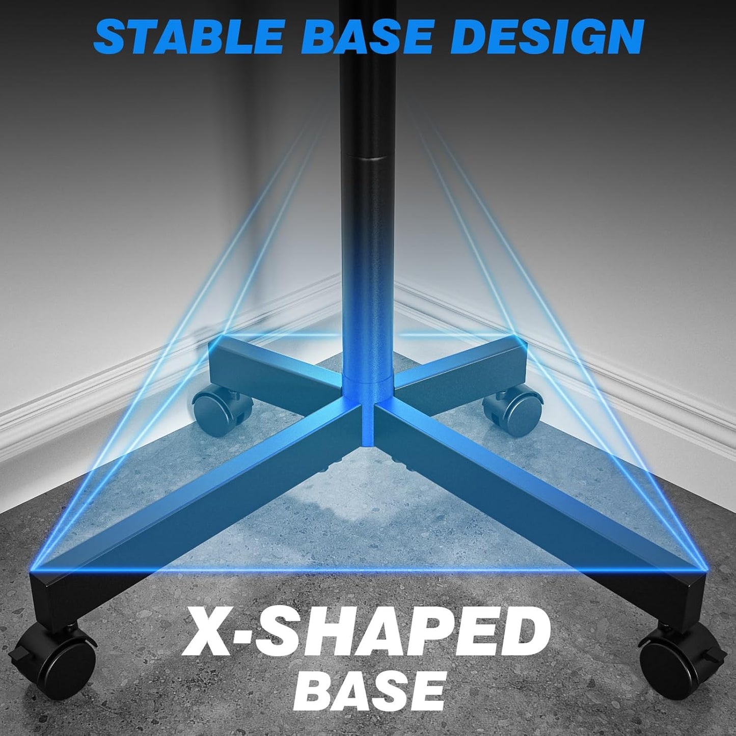 Mobile TV Stand for 23-60 Inch LCD LED Flat/Curved Panel Screen Tvs up to 88 Lbs, Rolling TV Stand with Adjustable Shelf & Tilt, Portable Floor Stand on Wheels for Bedroom, Living Room, Office