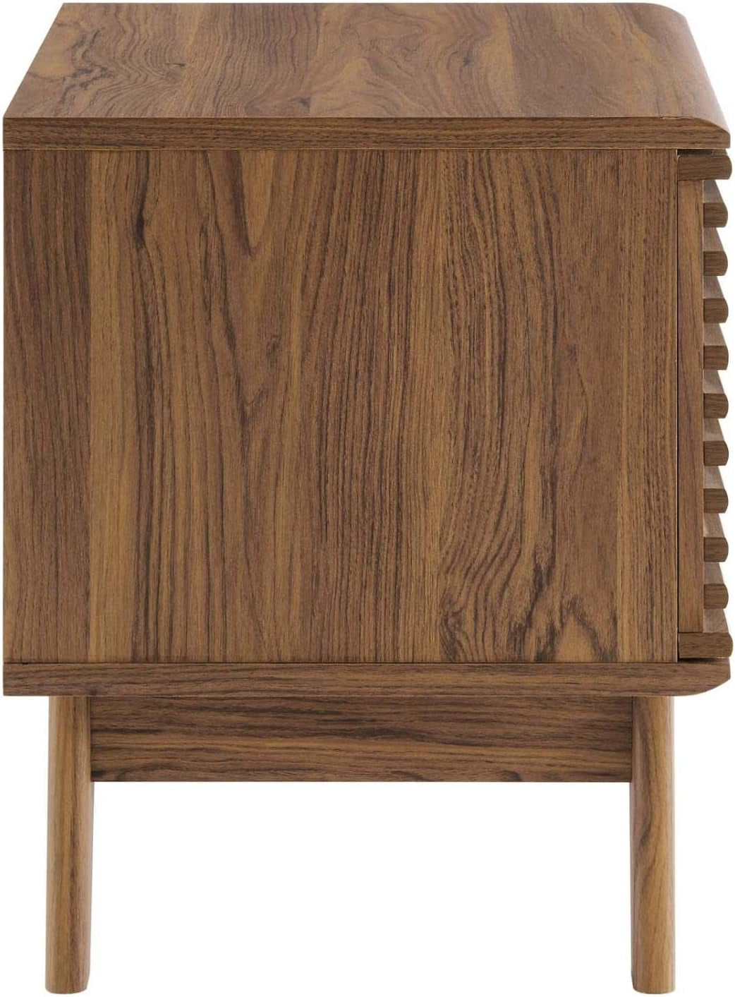 Render Mid-Century Modern 19" Vinyl Record Display Stand in Walnut, 19 Inch