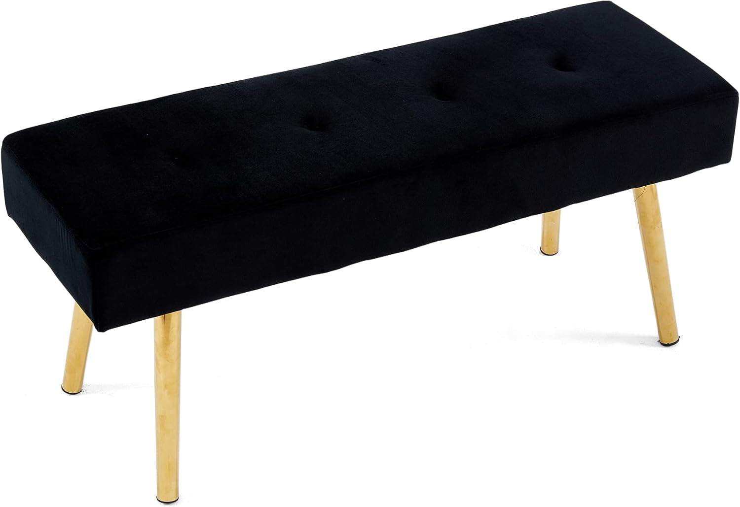 Entryway Bench, 40'' Upholstered Bedroom Benches, End of Bed Bench with Metal Legs, for Decorative, Living Room, Dining Room, Black Bench