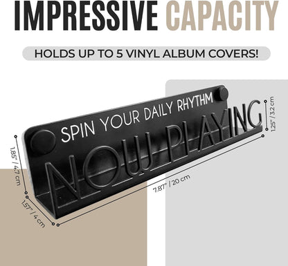 Now Playing Vinyl Record Stand Wall Mount | Black Steel Vinyl Wall Mount | Record Wall Display Stand | Record Holder | Gift Ideas for Vinyl Music Lover | Christmas Holiday Gift