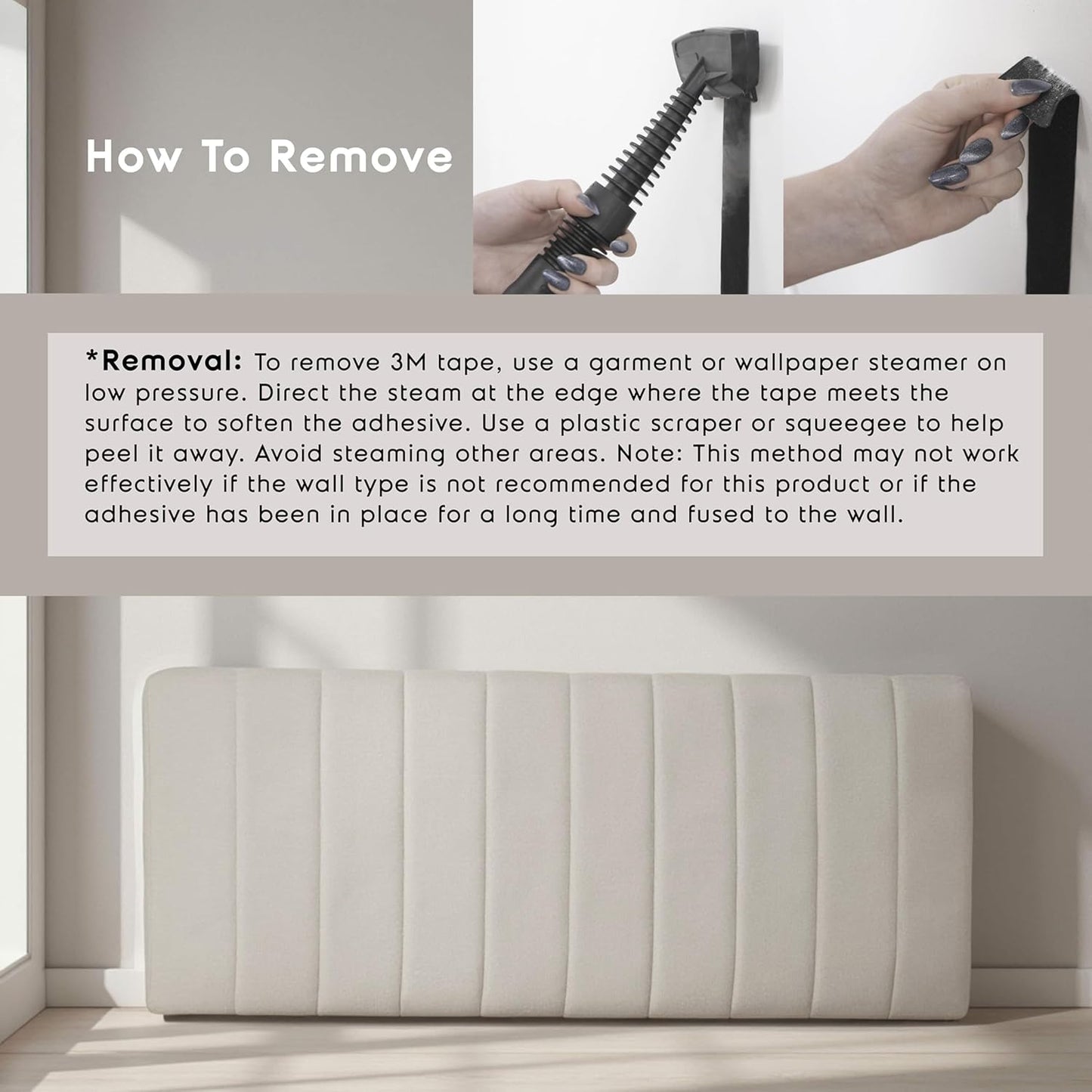 Upholstered King Headboard - Easy Assemble Channel Stitched Headboard King Size Bed - Wall Mounted Headboards with 3D Soundproof Wall Panels Peel & Stick Floating Headboards, Linen