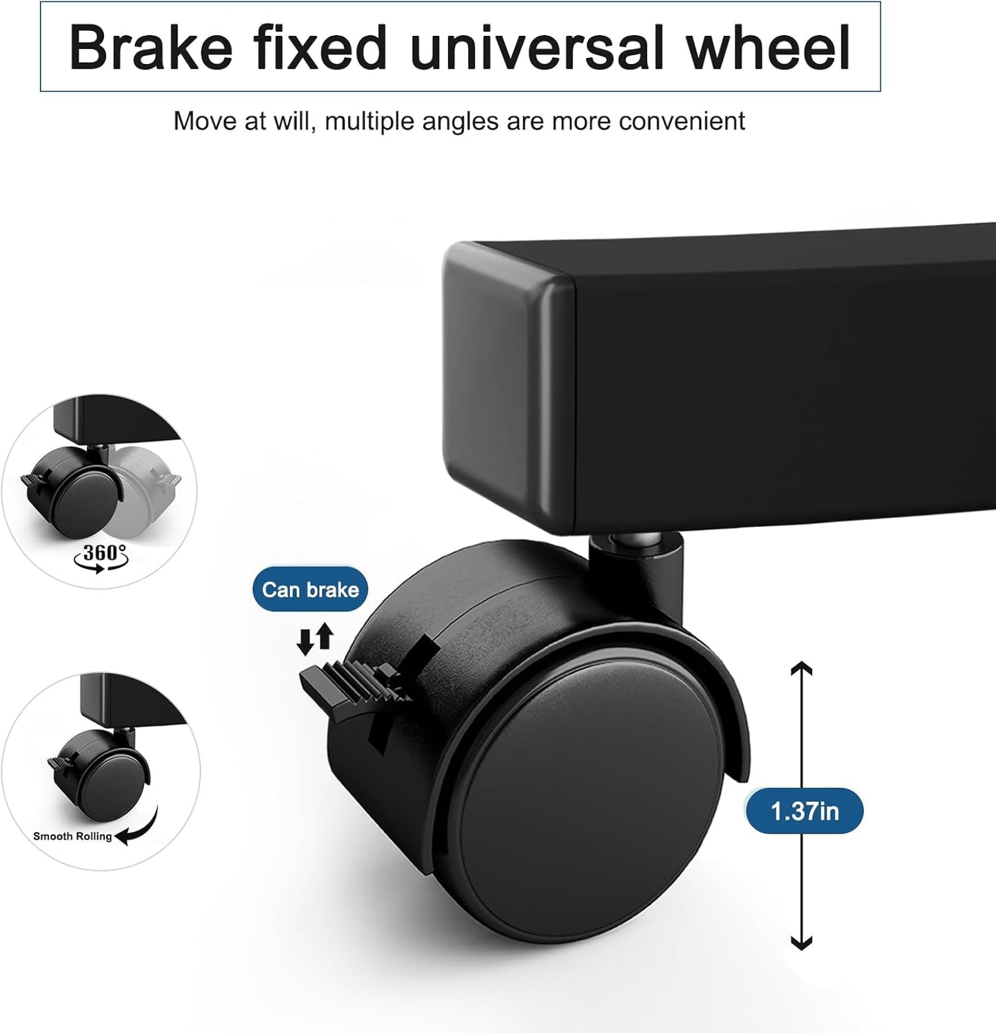 Height Adjustable Standing Desk with Storage Bag Widths16 in Length 24 In, Portable Rolling Mobile Stand up Table with Wheels, 360 Degree Flip Laptop Computer Desk for Home Office, Rustic Brown