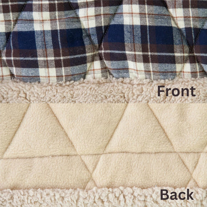 Kotatsu Futon Comforter Square Shape W75 X D75 Inches, Polyester Fabric Material, Home and Living, Navy Checked Design KK-103BL, This Order Comes Only Futon Comforter