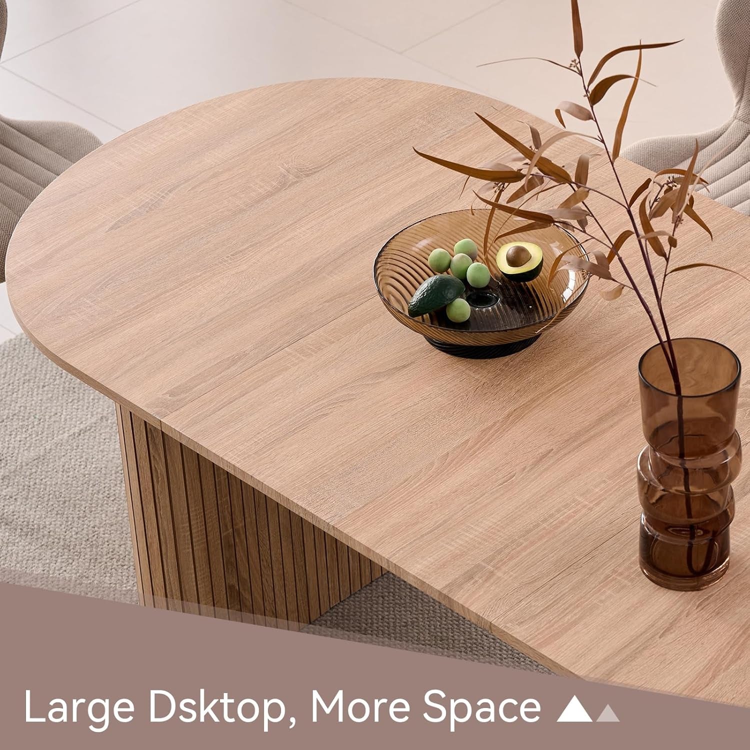 70.8" Oval Dining Table for 4 6 Person, Modern Farmhouse Kitchen Dinner Table for Breakfast Dining Receiption Room (Only Table), Natural