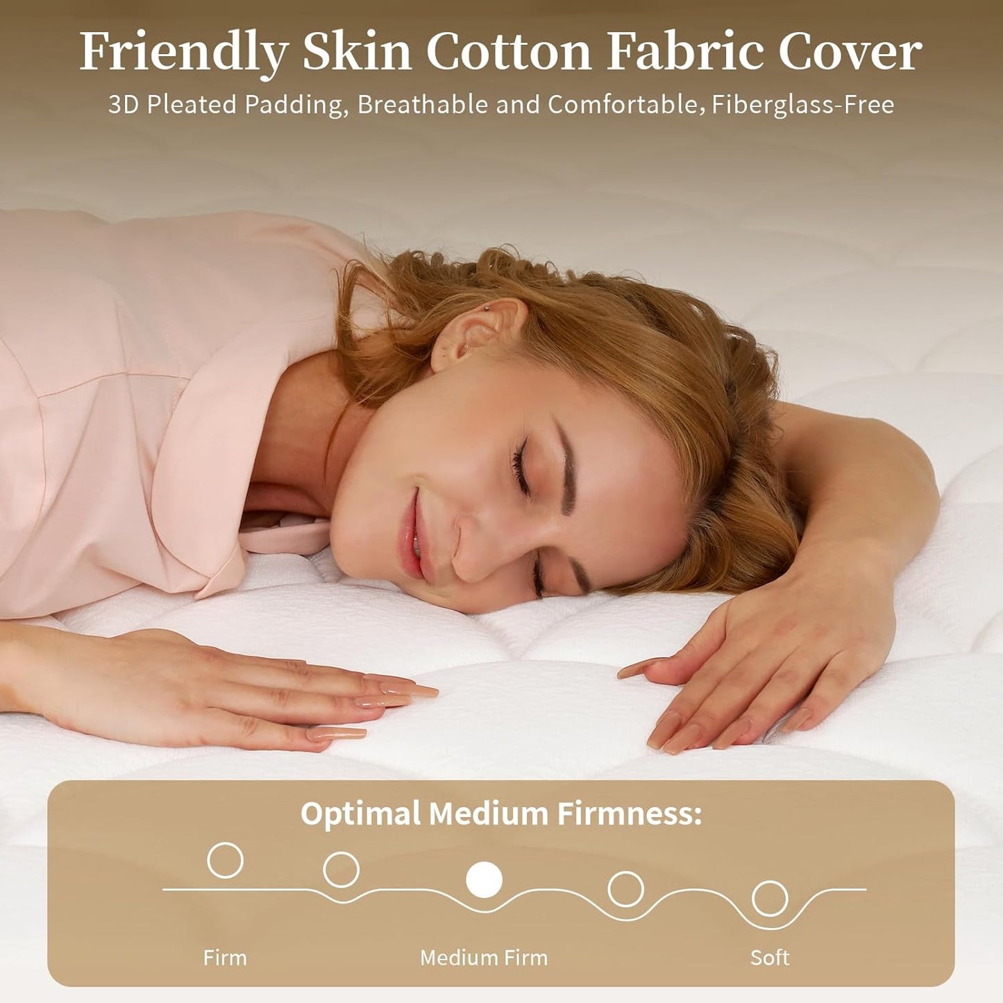 King Size Mattress,14 Inch Hybrid Mattress-Medium Firm Support for Side and Back Sleepers|Pressure-Relieve Memory Foam&Motion-Isolating Pocket Springs for a Quiet Night|Skin-Friendly&Breathable Cotton