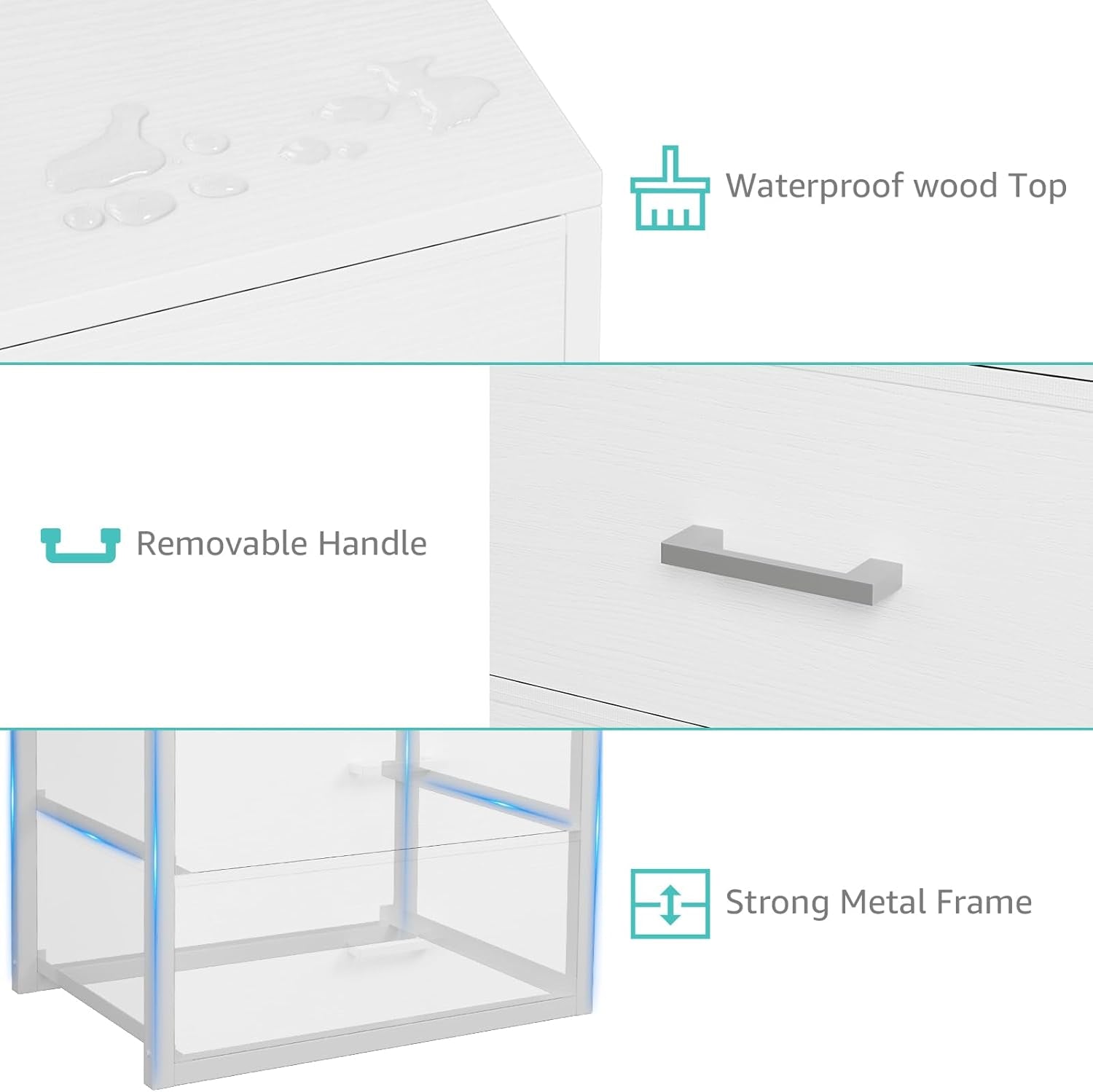 Closet Drawers White 3 Drawer Dresser for Closet Organizers and Storage Bedroom Dorm Modern