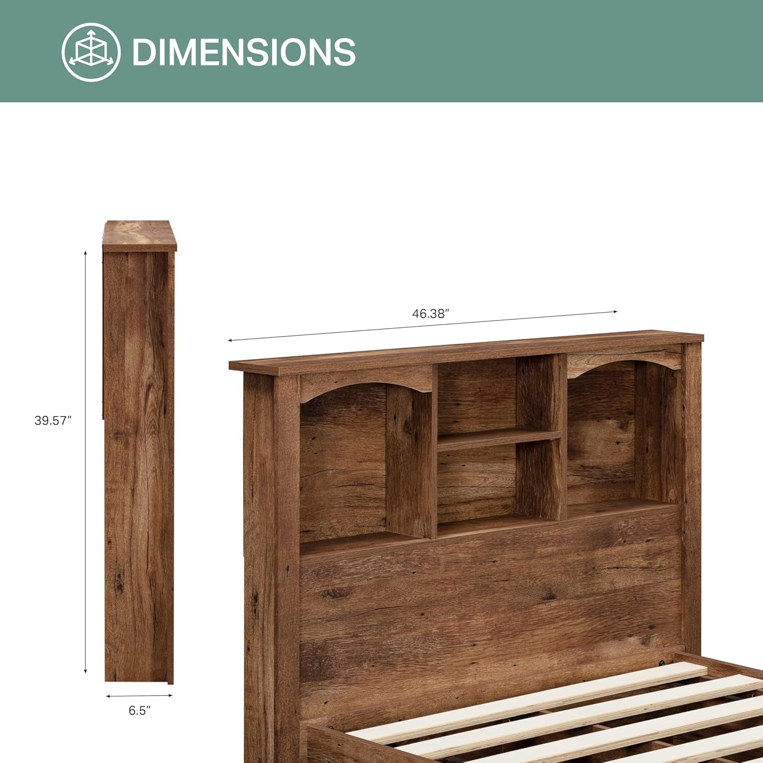 Model 6008K Twin Sized Bookcase Headboard and Twin Sized Platform Bed Combo in Mountain Oak