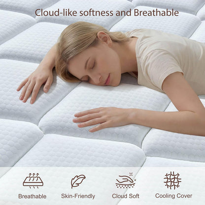 Full Size Mattress, 12 Inch Hybrid Mattress in a Box with Memory Foam and Individually Pocketed Spring, Motion Isolation, Pressure Relief, Medium, Certipur-Us Certified