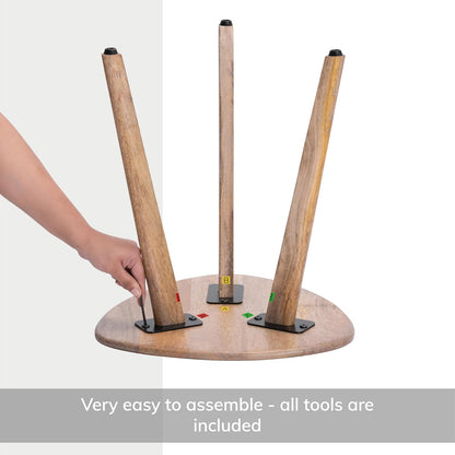 Side Table - Wandsworth Wooden End Table - Exclusively Designed Hand Crafted Small Tables - Contemporary Triangle End Table for Living Room, Bedroom Bedside Tables and Office, Natural