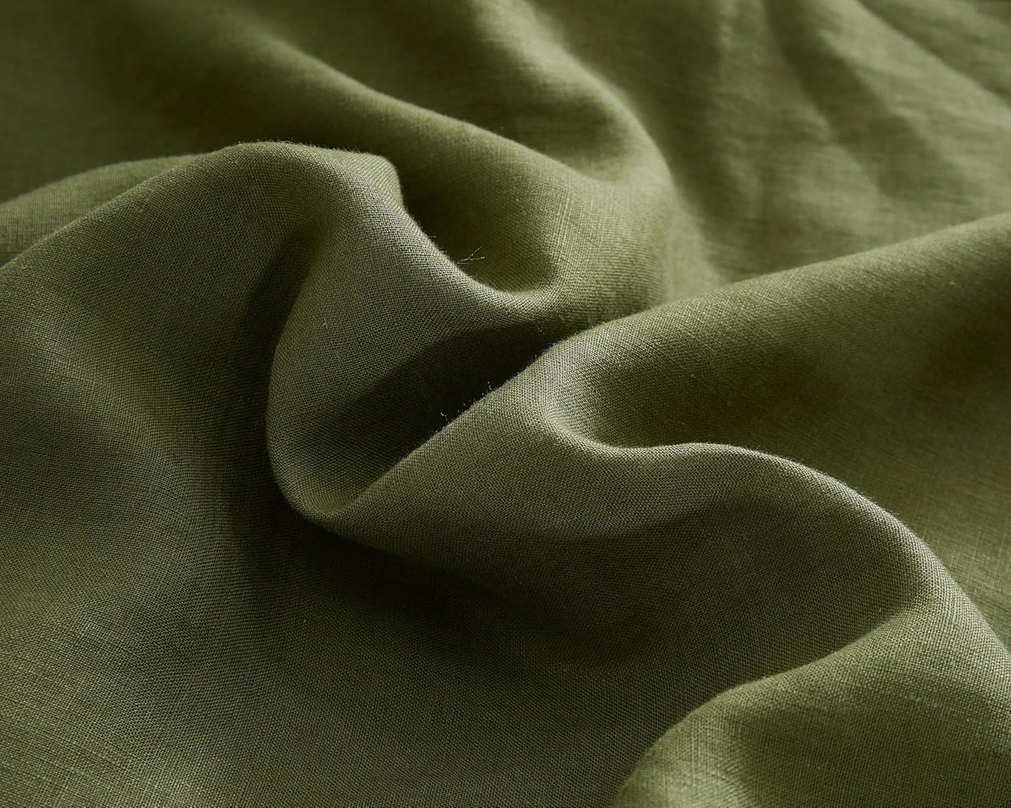 100% French Linen Pillowcases 20X36 Inches King Pillow Shams Pack of 2 with Envelope Closure, Stone Washed Soft Durable Breathable and Cooling Pillow Covers(Olive Green, King)