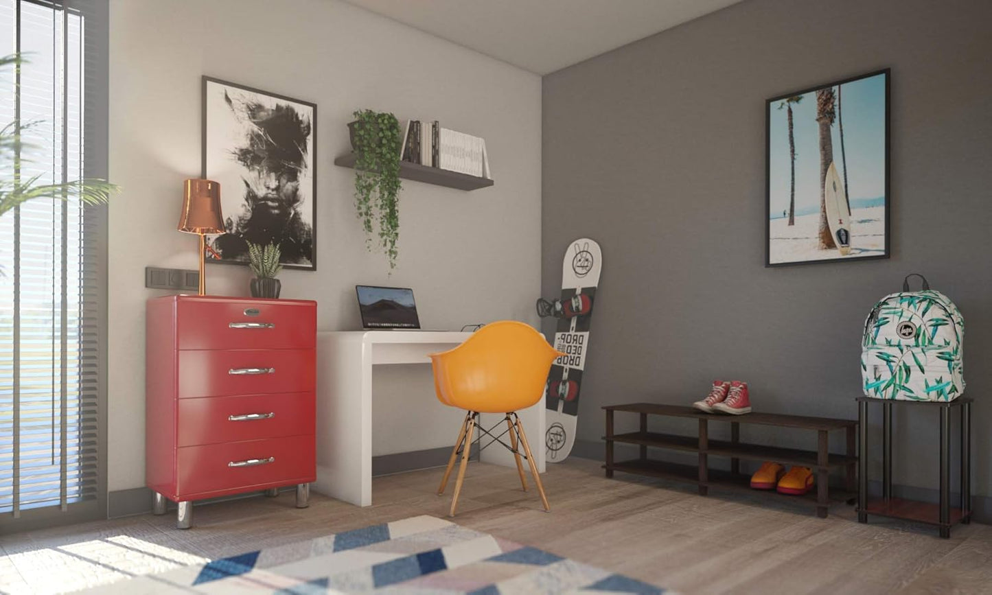 TURN-S-TUBE TV Stand, 3-Tier No Tools Entertainment Center, TV Console for TV up to 46 Inch, for Living Room, Bedroom, Espresso