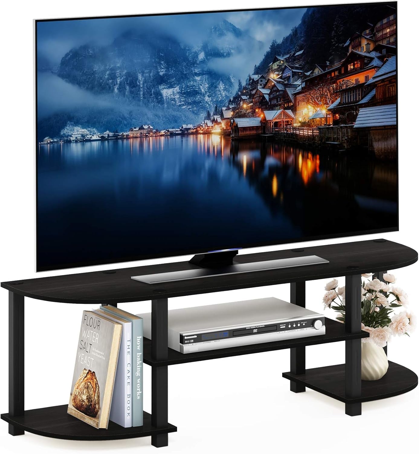 Turn-S-Tube Wide TV Entertainment Center, Espresso/Black