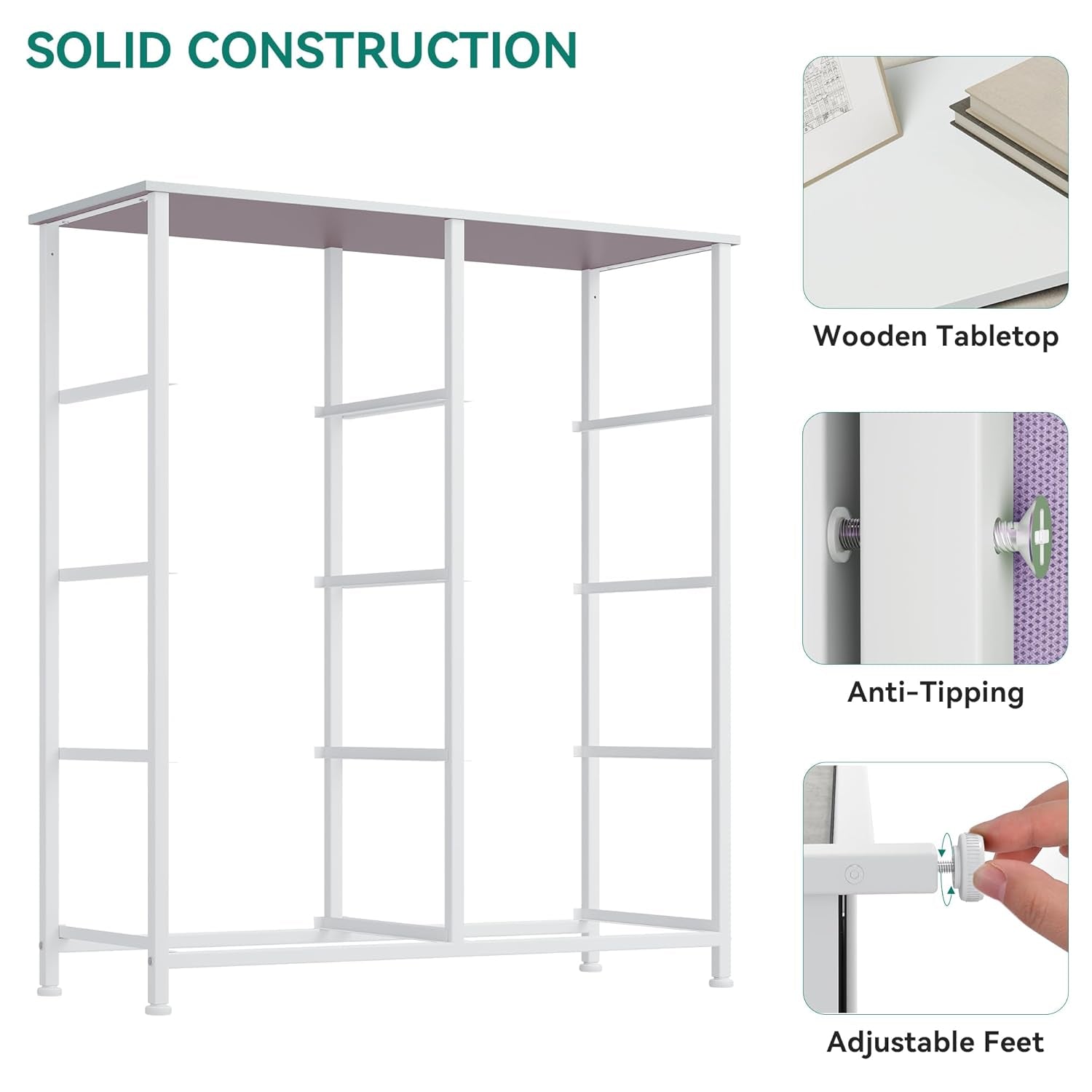 Fabric Dresser Drawer, Tall Storage with 8 Drawers, Dresser & Chest of Drawers, Storage Drawer Organizer for Closet, Living Room, Closets