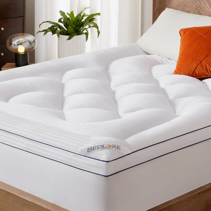 Queen Mattress Topper, Thick Pillow Top Bed Cover for Back Pain Relief, Soft Mattress Pad with Deep Pockets 6-18 Inch