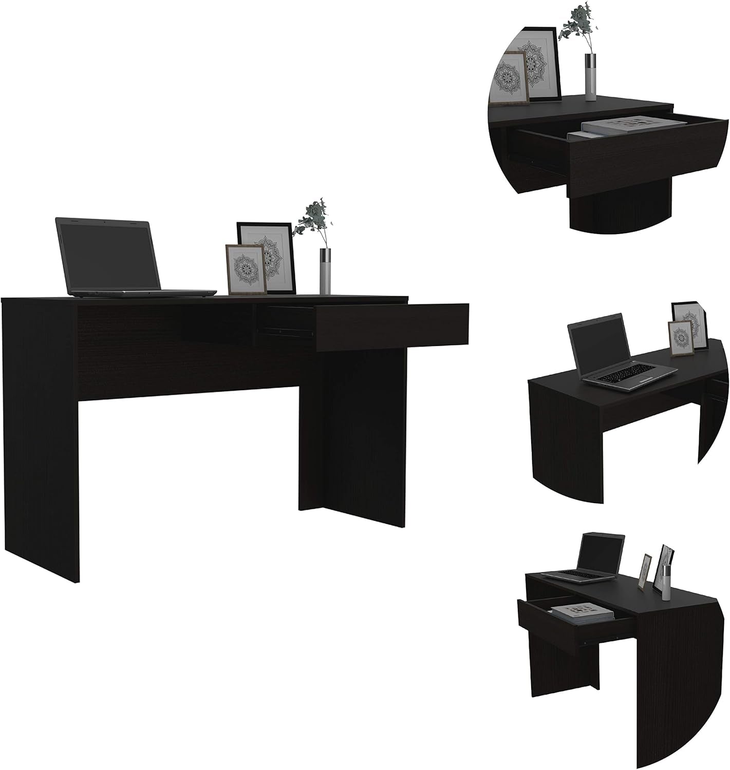 Wenge 1-Drawer Computer Desk