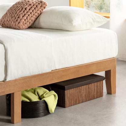 Naturalista Classic - 12 Inch Solid Wood Platform Bed with Wooden Slats, No Box Spring Needed, Easy Assembly, Full, Natural Pine