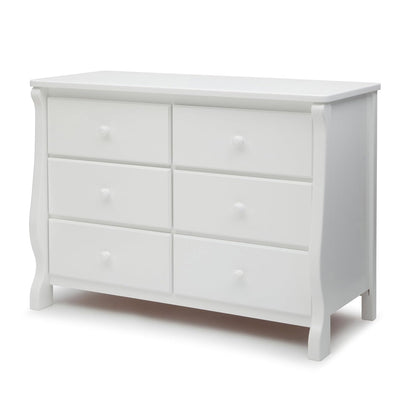 Universal 6 Drawer Dresser with Interlocking Drawers - Greenguard Gold Certified, White