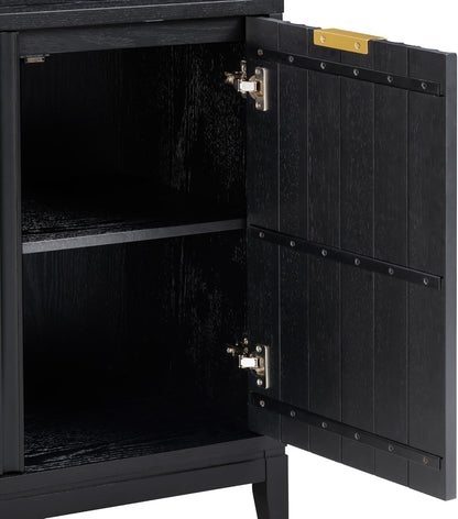 Jasper Modern Sideboard, Kitchen Storage Cabinet with Fluted Doors, Accent Storage for Kitchen or Living Room, Black Oak