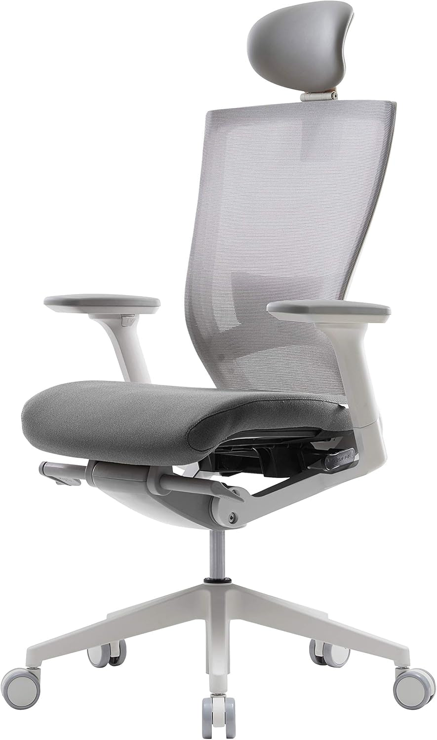 T50 Ergonomic Home Office Chair : High Performance, Adjustable Headrest, Lumbar Support, 3D Armrest, Forward Tilt, Adjustable Seat Depth, Ventilated Mesh Back, Cushion Seat (Gray)