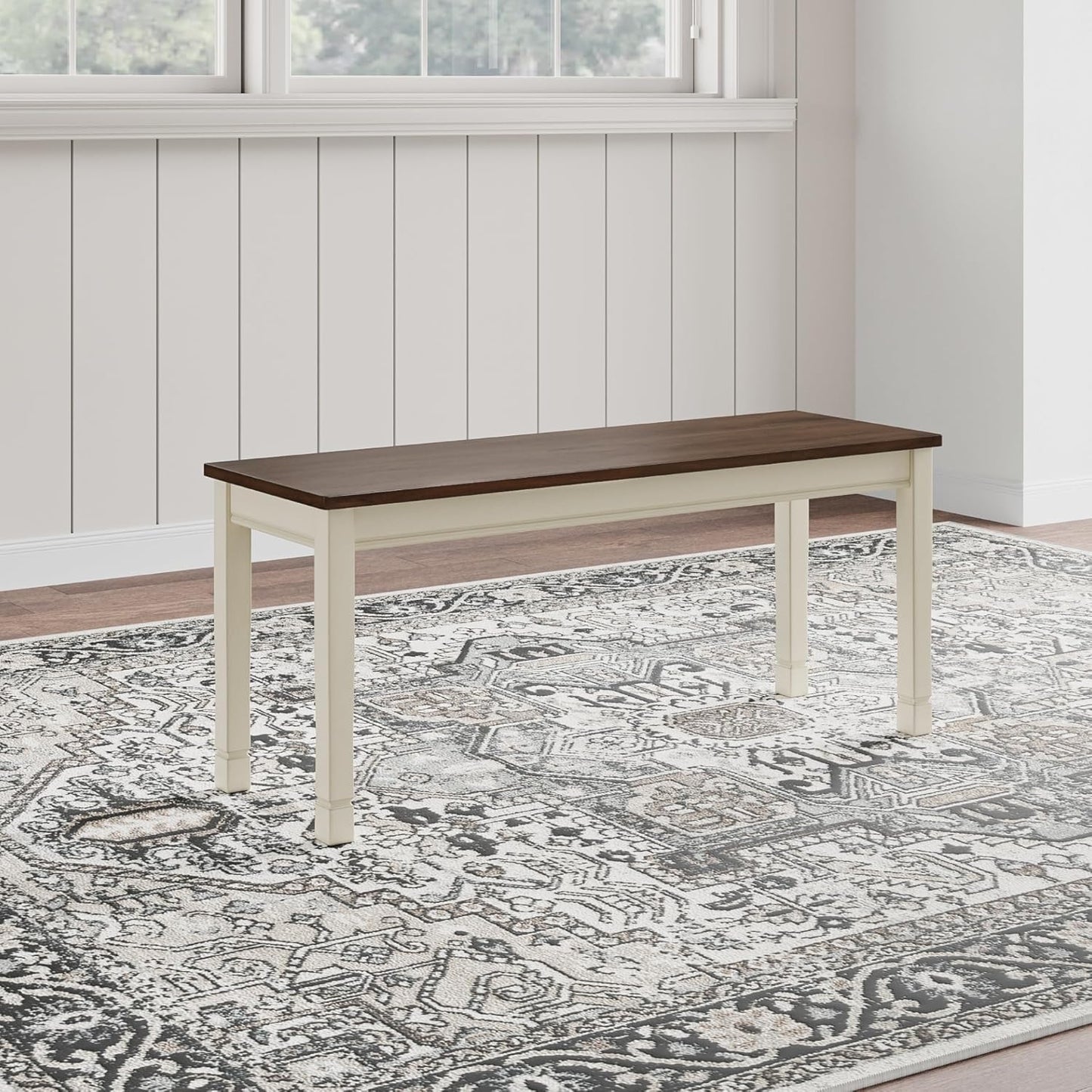 Whiteowing Bench, 44.25" W X 16.25" D X4.25 H, White