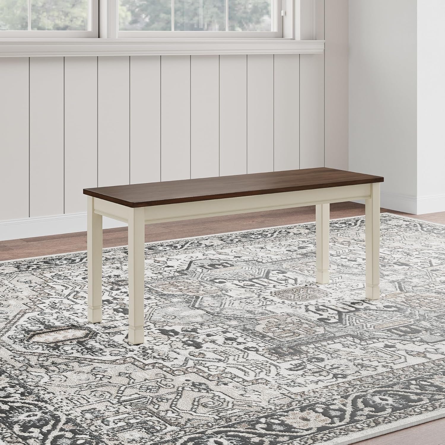 Whiteowing Bench, 44.25" W X 16.25" D X4.25 H, White