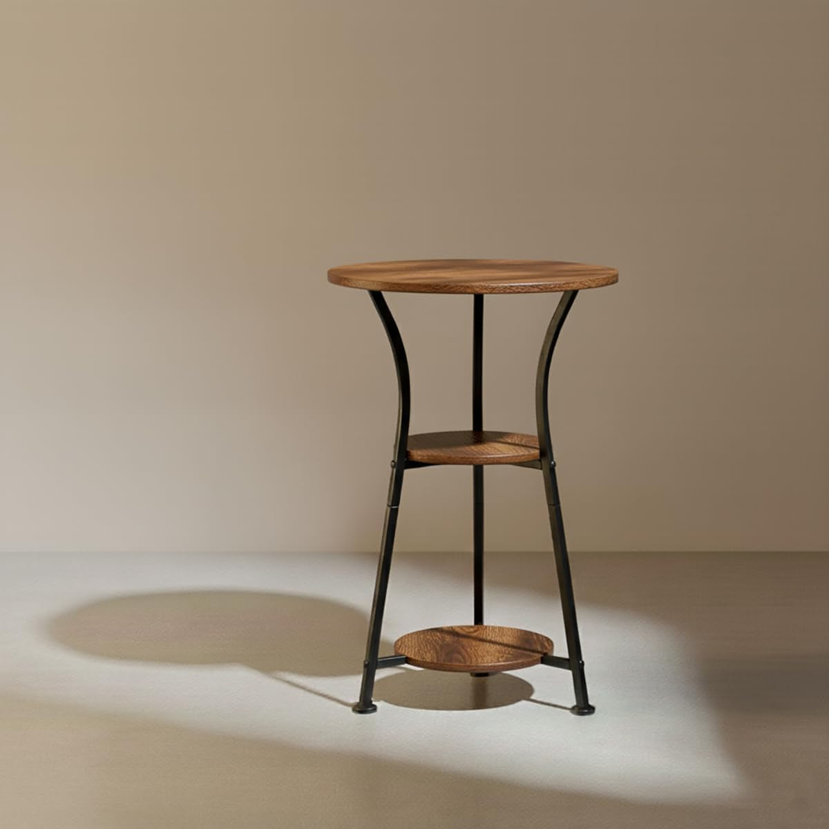 Small round End Table for Narrow and Small Space, 3-Tier round Accent Couch beside Table, Modern Side Table Corner Sofa Table Nightstand for Living Room Bedroom