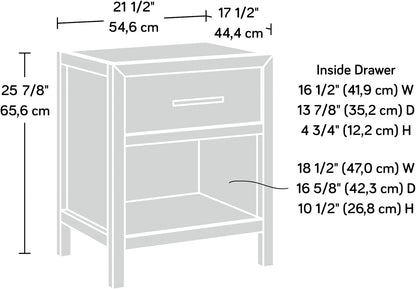 Pacific View Bedroom Night Stand, Spacious Storage, 1 Drawer Nightstand, Prime Oak Finish