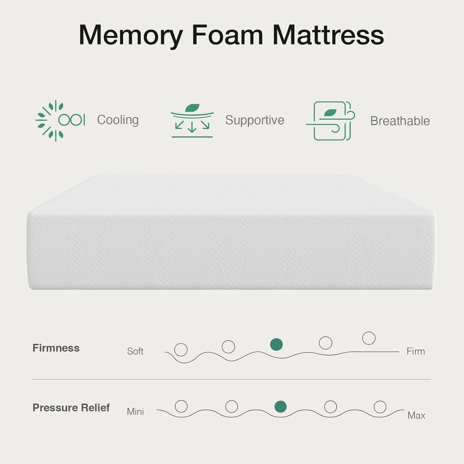 Twin Mattress, 6 Inch Twin Bed Mattress for Kids, Gel Memory Foam Mattresses for Cooling Night Sleep & Pressure Relief, Certipur-Us Certified