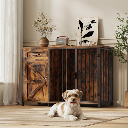 Spacesea 30" Dog Crate Furniture with Storage Drawers and Cabinet, view 4