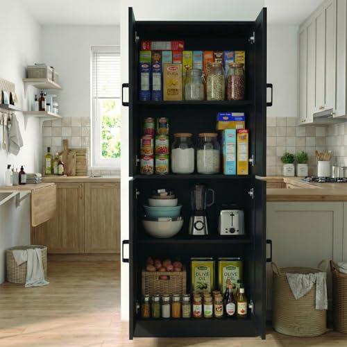 71" Tall Black Kitchen Hutch, view 5