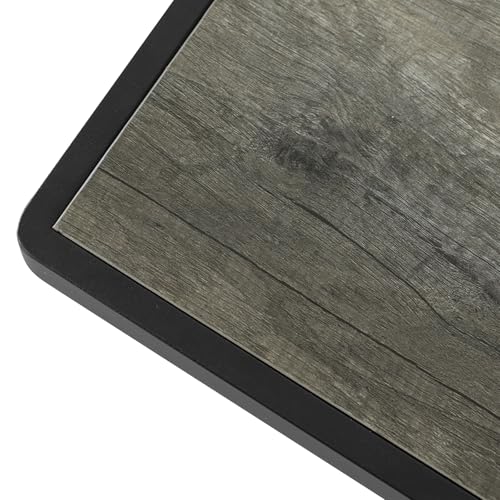 Square Coffee Table, Industrial Center Table for Living Room, Rustic Wood Desktop Storage Shelf with Metal X-Shape Table Leg, Modern Home Furniture