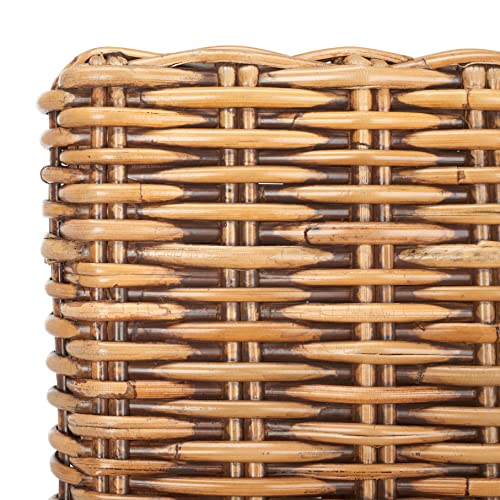 SAFAVIEH Furniture - Tobie Rattan Counter Stool - 23.62" Seat Height - White-Washed - Mango Wood - Coastal Rattan-Seat Design - Ideal for Kitchen, Bar Area, Dining Room - Fully Assembled (BST6501C)
