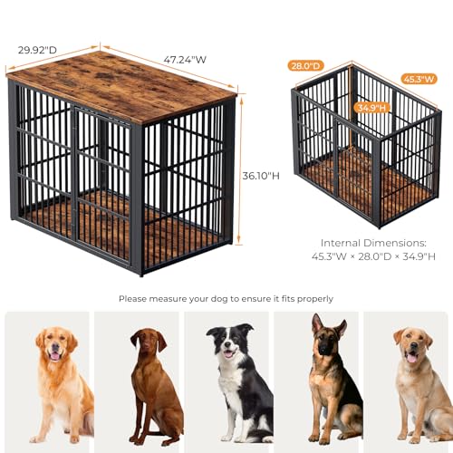 48" Foldable Dog Crate Furniture, view 6