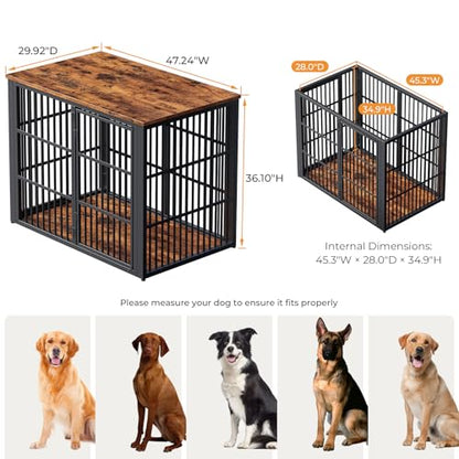 48" Foldable Dog Crate Furniture, view 6