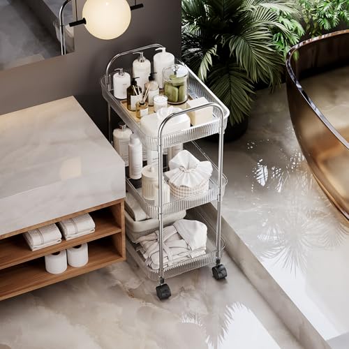 3 Tier Rolling Cart with Lockable Wheels, view 7
