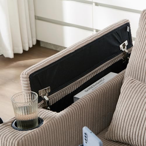Modern 37.4" Upholstered Indoor Chaise Lounge with USB Ports, view 6
