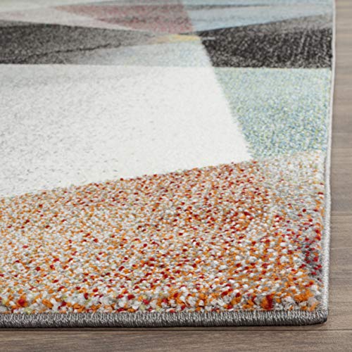 SAFAVIEH Porcello Collection Area Rug - 6'7" x 9', Grey & Multi, Modern Abstract Design, Non-Shedding & Easy Care, Ideal for High Traffic Areas in Living Room, Bedroom (PRL6939B)