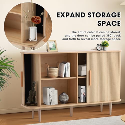 47" Sideboard Buffer Cabinet with Fluted Slide Doors, view 5