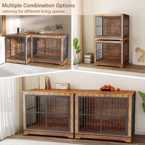 86 Inch Double Dog Crate Furniture, view 6