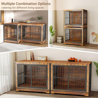 86 Inch Double Dog Crate Furniture, view 6