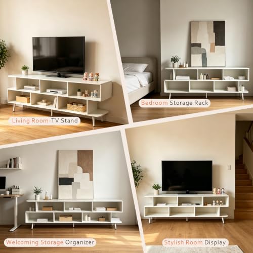 Modern TV Stand for TVs up to 75 Inches, Media Console Table with 3-Tier Storage, view 5