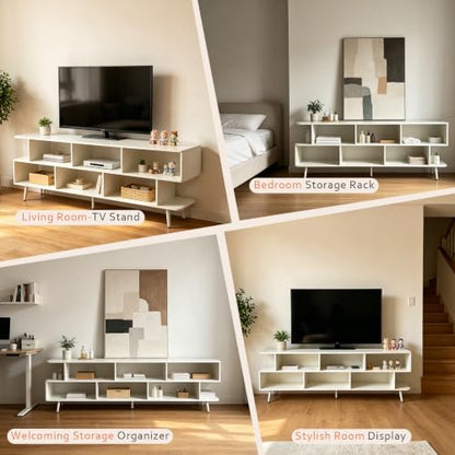 Modern TV Stand for TVs up to 75 Inches, Media Console Table with 3-Tier Storage, view 5