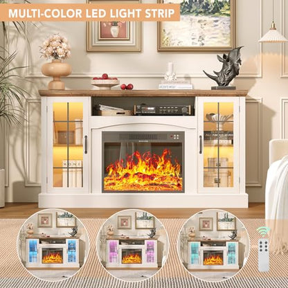 2-in-1 Multifunctional Fireplace TV Stand with 23" Removable Electric Fireplace, view 7