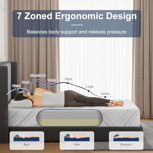 8 Inch King Memory Foam Mattress in a Box, Medium Firm Gel Foam, view 3