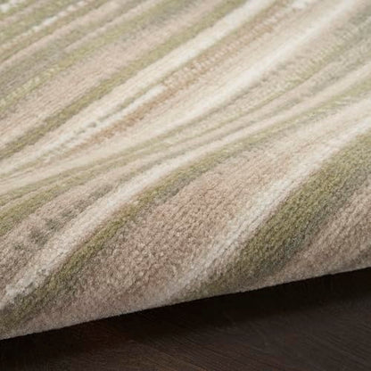 Home Jubilant Green Ivory 2' x 4' Area Rug - Easy Clean, Non Shedding, Bed Room, Living Room, Dining Room, Kitchen (2' x 4')